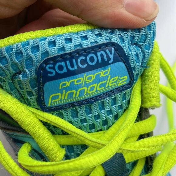 Saucony Womens Progrid Pinnacle 2 Running Shoes Blue Green Low Top Lace Up 7M - Picture 4 of 8